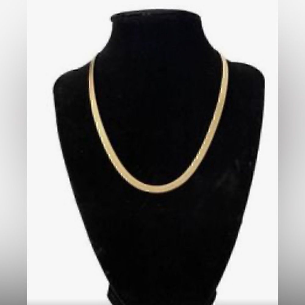 NWT Jennifer Zeuner Hamilton Chain 14k  Gold  Plated Herringbone Chain